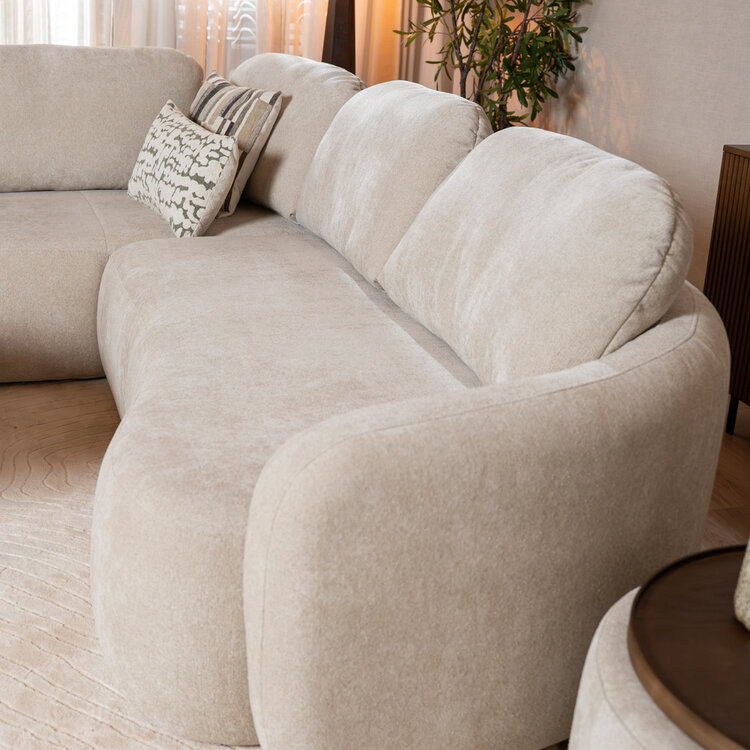 Hoekbank Vienna chenille beige links
