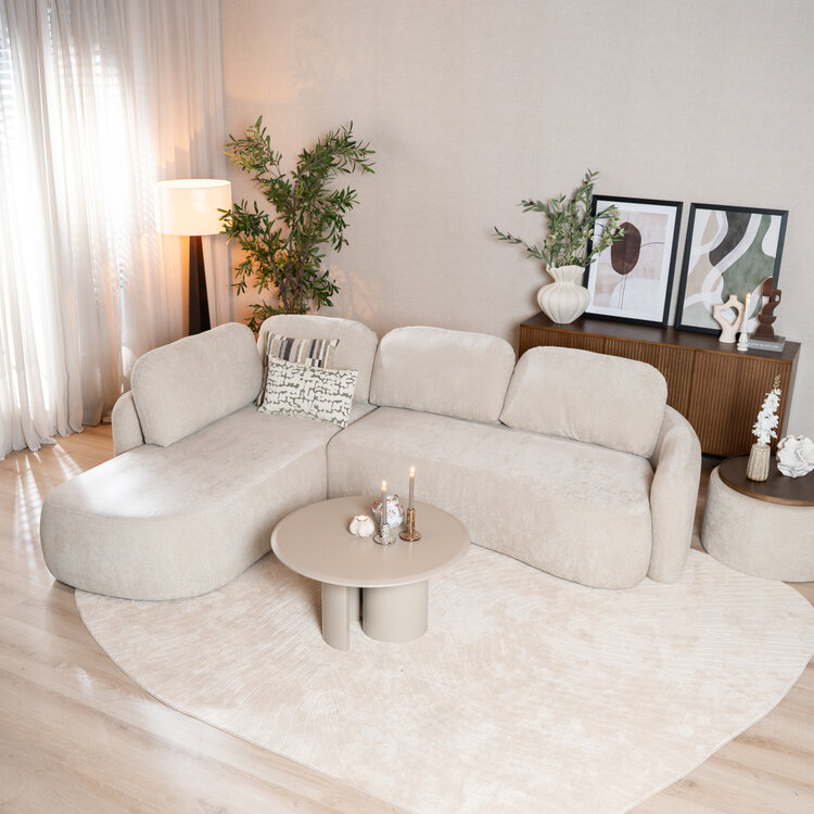 Hoekbank Vienna chenille beige links