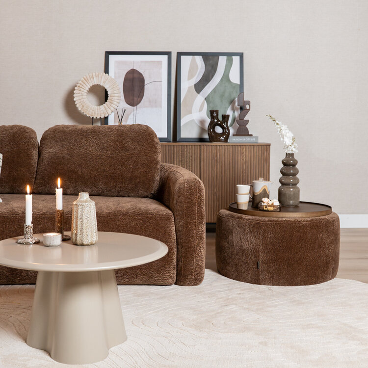 2,5-zitsbank Vienna chenille chocolate brown