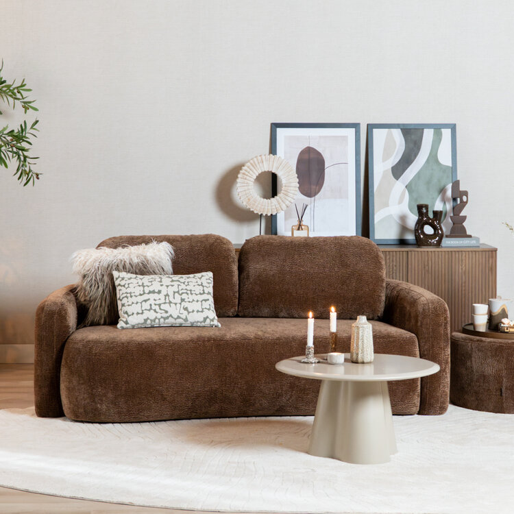 2,5-zitsbank Vienna chenille chocolate brown