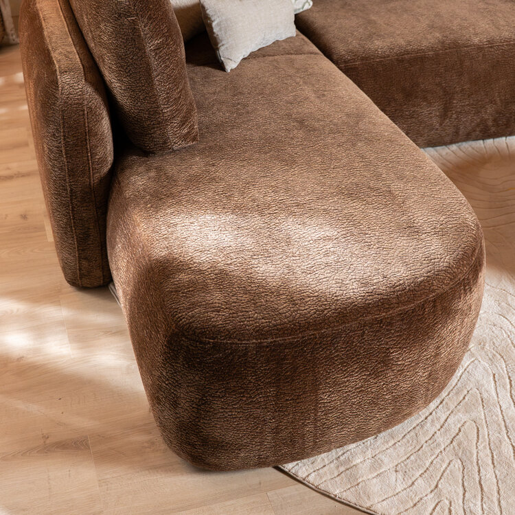 Hoekbank Vienna chenille chocolate brown links