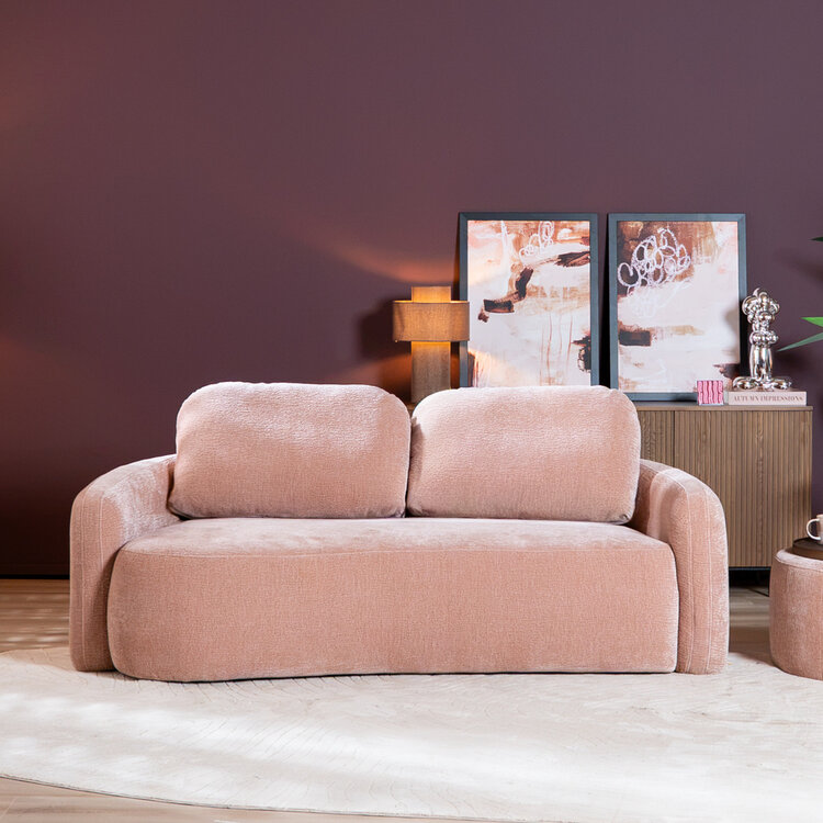 2,5-zitsbank Vienna chenille roze