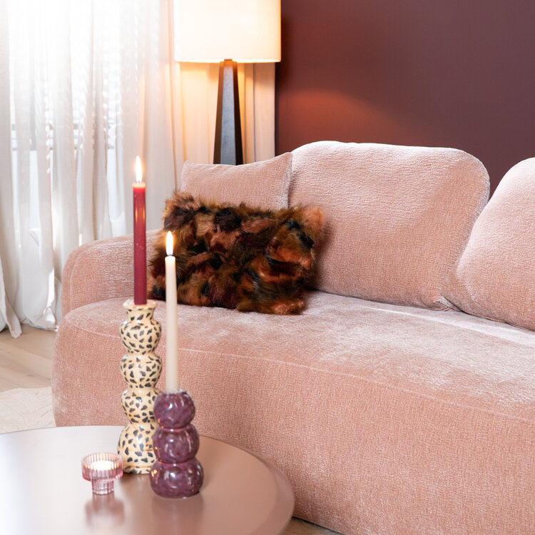 2,5-zitsbank Vienna chenille roze