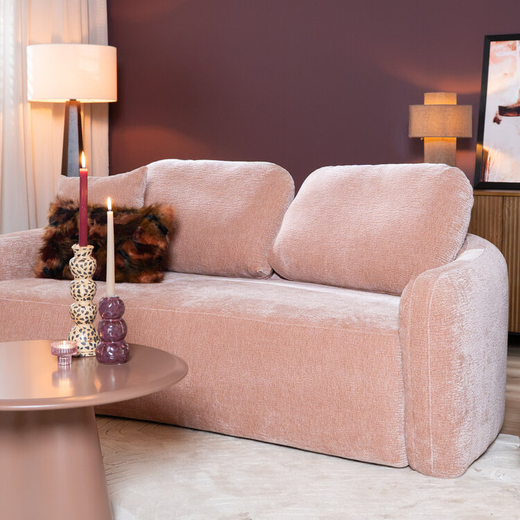 2,5-zitsbank Vienna chenille roze