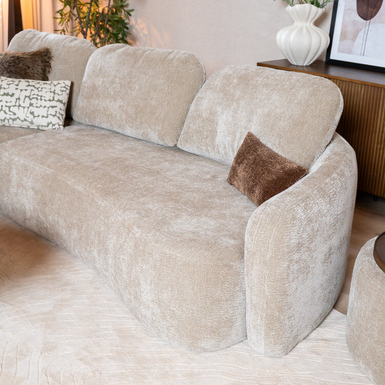 Hoekbank Vienna chenille taupe links