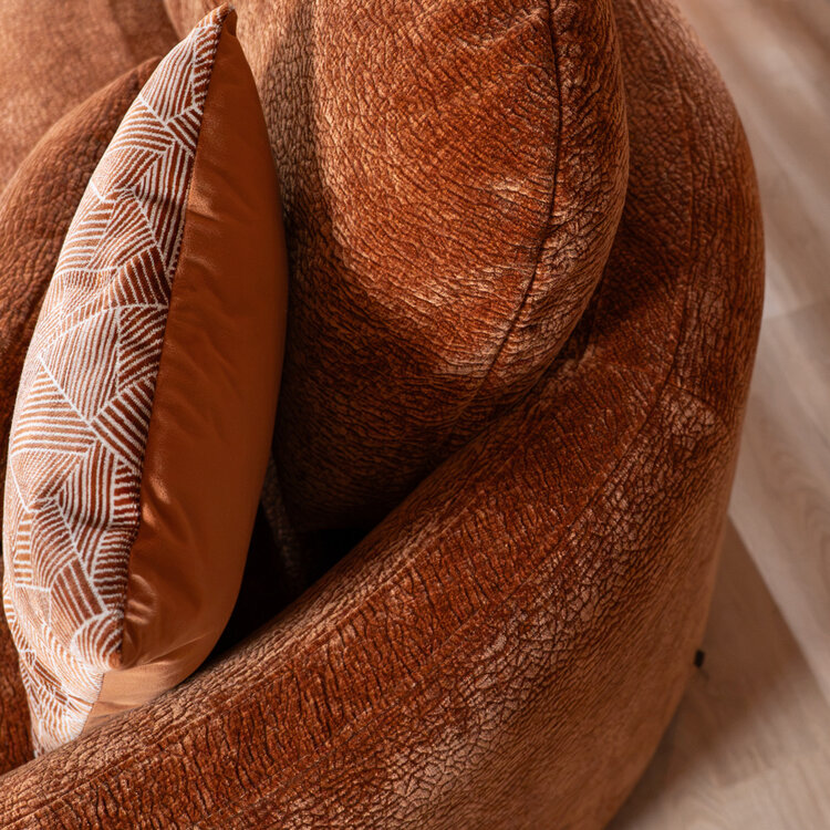 Hoekbank Vienna chenille terracotta links