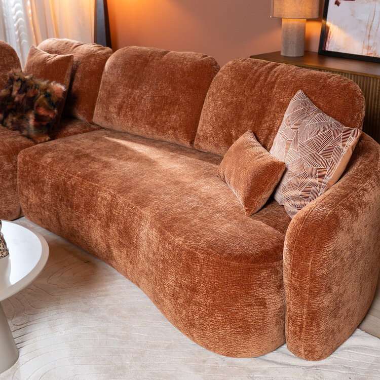 Hoekbank Vienna chenille terracotta links