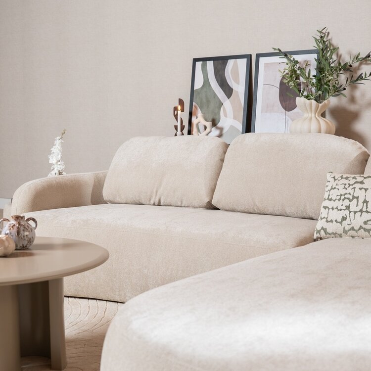 Hoekbank Vienna chenille beige rechts