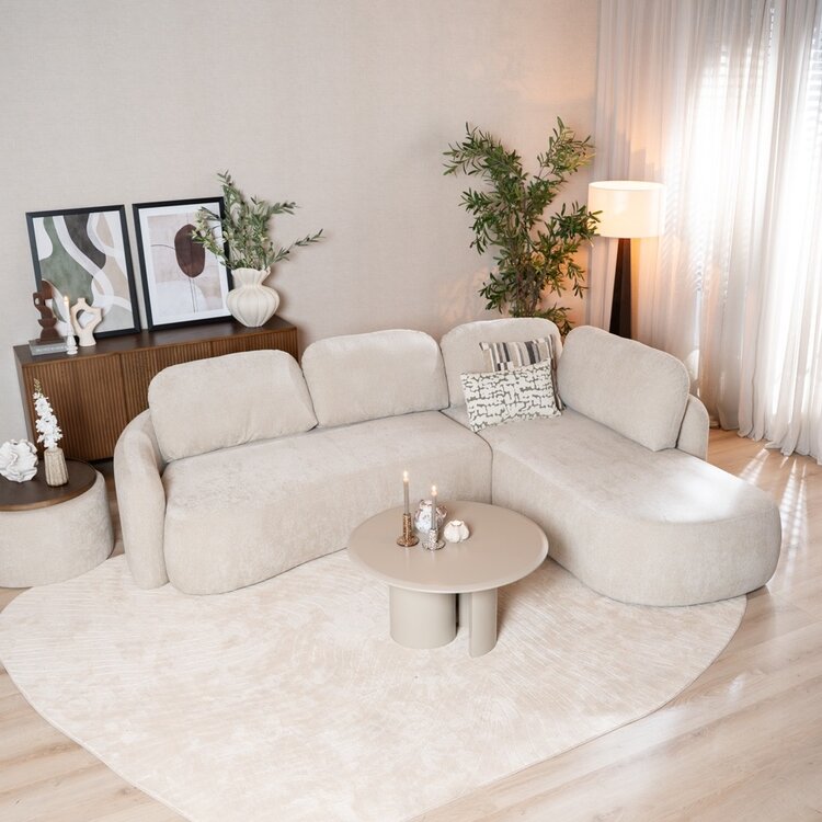 Hoekbank Vienna chenille beige rechts