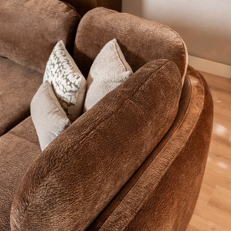 Hoekbank Vienna chenille chocolate brown rechts