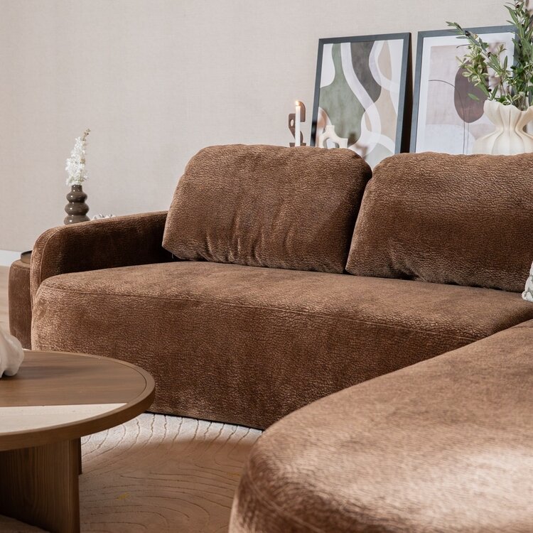 Hoekbank Vienna chenille chocolate brown rechts