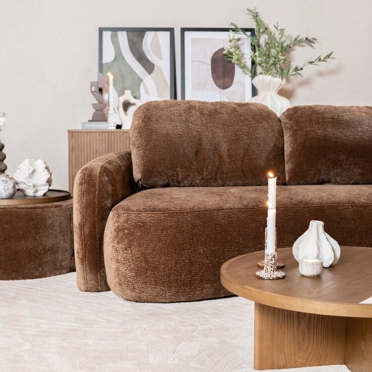 Hoekbank Vienna chenille chocolate brown rechts