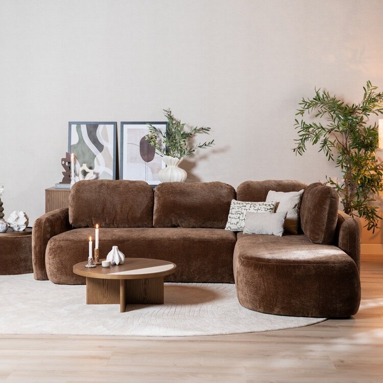 Hoekbank Vienna chenille chocolate brown rechts