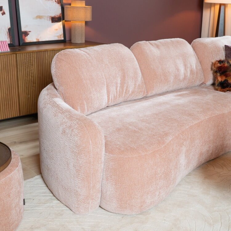 Hoekbank Vienna chenille roze rechts