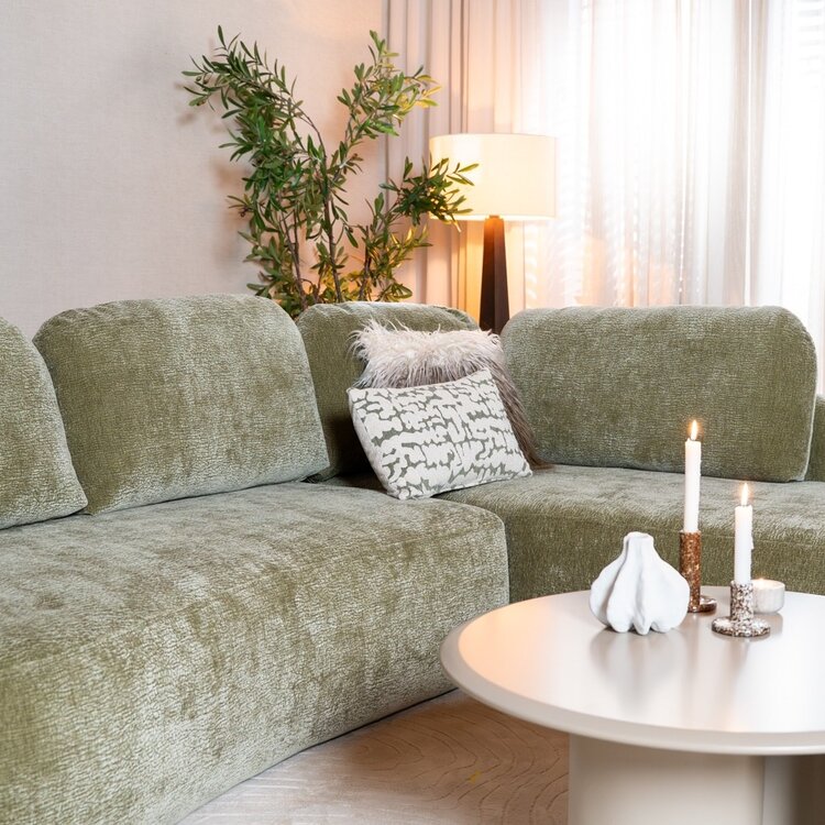 Hoekbank Vienna chenille groen rechts