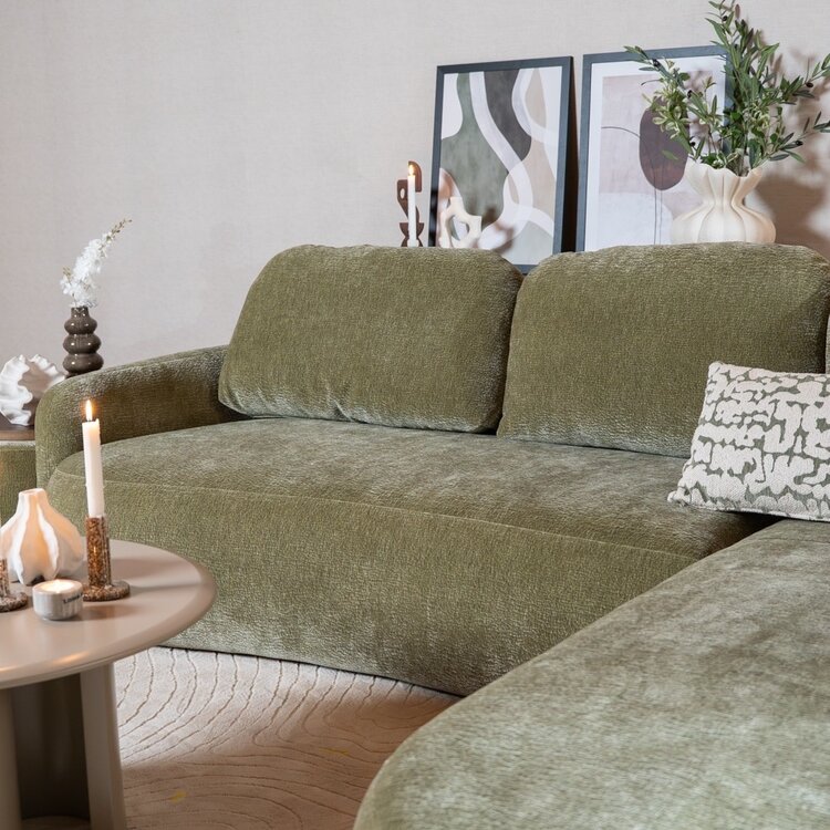 Hoekbank Vienna chenille groen rechts