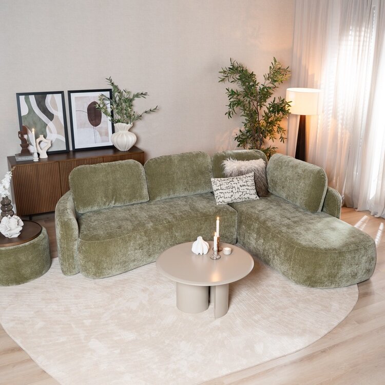Hoekbank Vienna chenille groen rechts