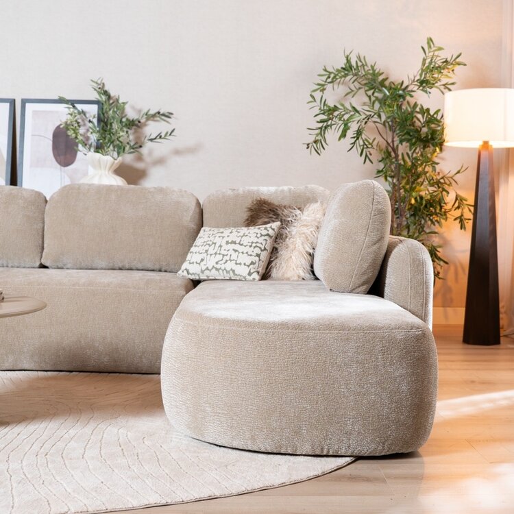 Hoekbank Vienna chenille taupe rechts