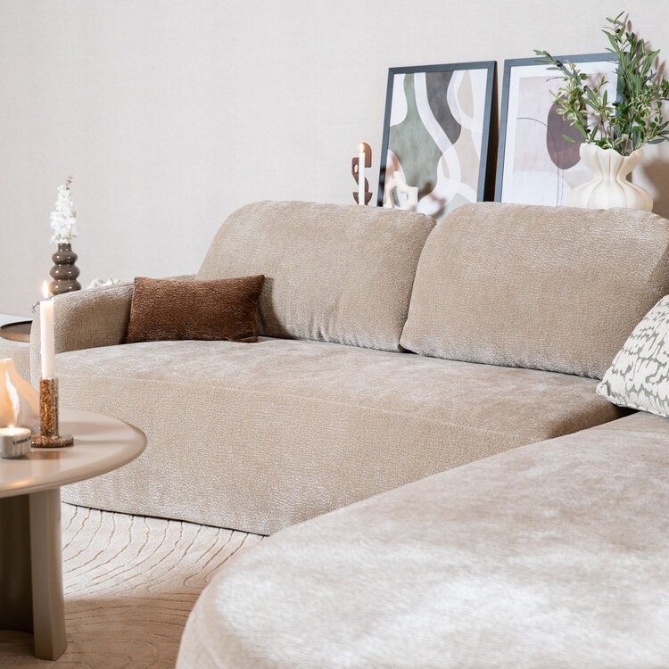Hoekbank Vienna chenille taupe rechts
