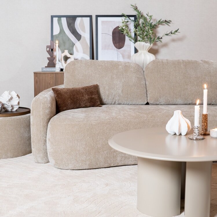 Hoekbank Vienna chenille taupe rechts