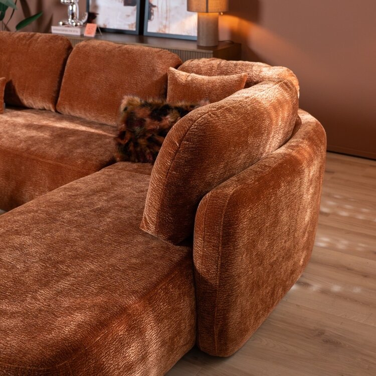 Hoekbank Vienna chenille terracotta rechts