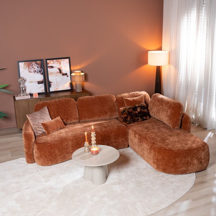 Hoekbank Vienna chenille terracotta rechts