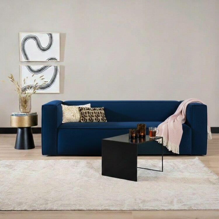 Velvet bank 3-zits Memphis blauw