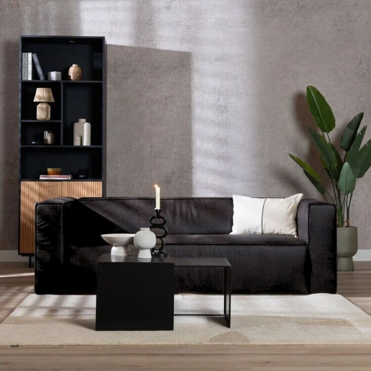 Industriële bank 3-zits Memphis eco-leer antraciet