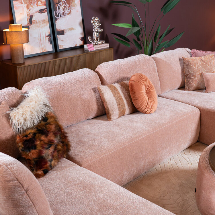 U-bank Vienna 6-zits chenille roze
