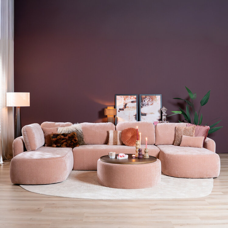 U-bank Vienna 6-zits chenille roze