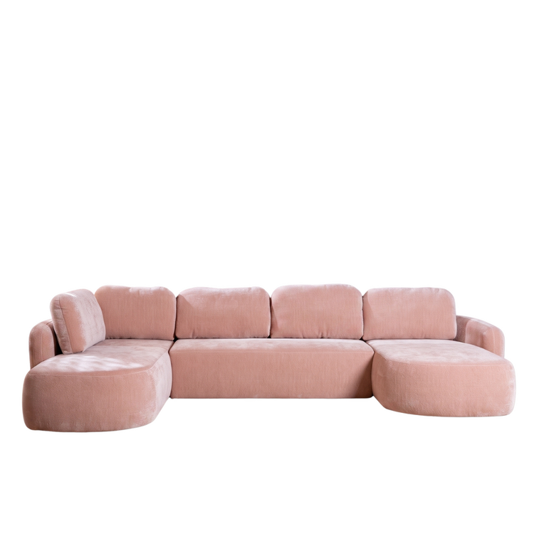 U-bank Vienna 6-zits chenille roze