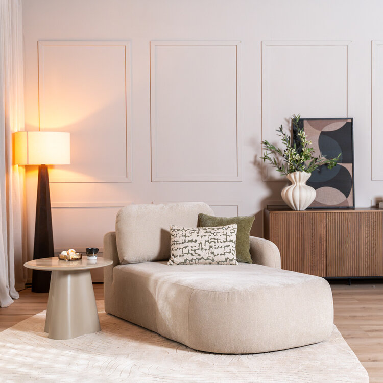 Chaise longue Vienna chenille beige rechts