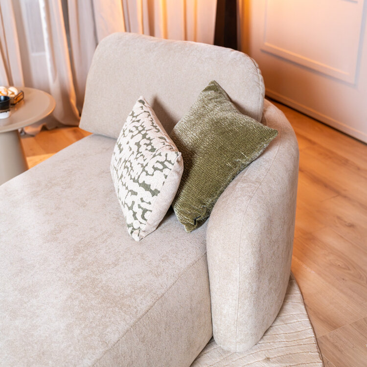 Chaise longue Vienna chenille beige rechts