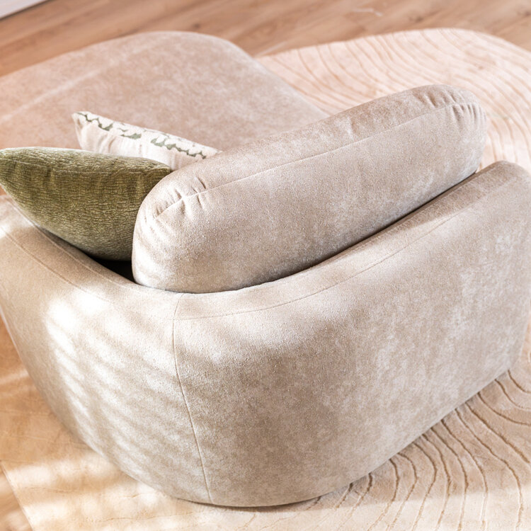 Chaise longue Vienna chenille beige rechts