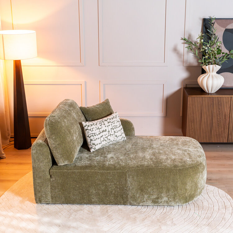 Chaise longue Vienna chenille groen rechts