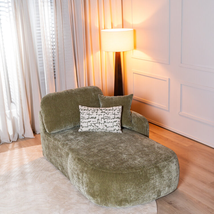 Chaise longue Vienna chenille groen rechts