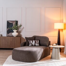 Chaise longue Vienna chenille bruin links