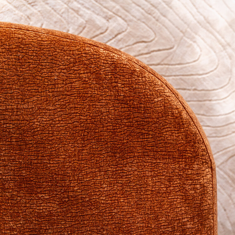 Chaise longue Vienna chenille terracotta rechts