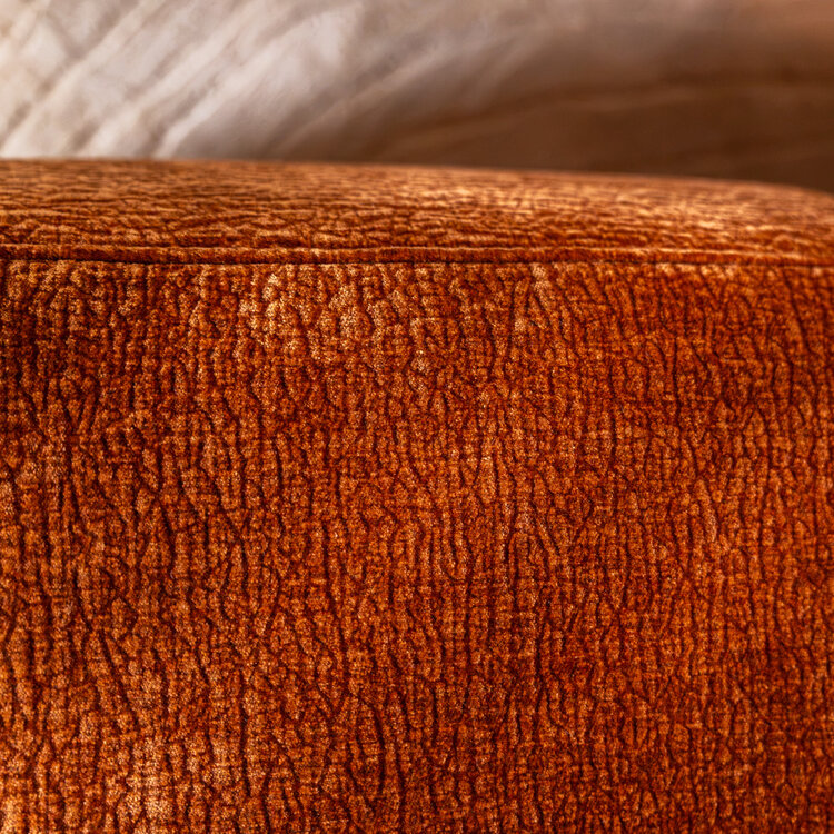 Chaise longue Vienna chenille terracotta rechts