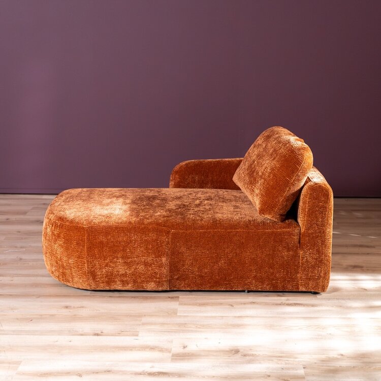 Chaise longue Vienna chenille terracotta links