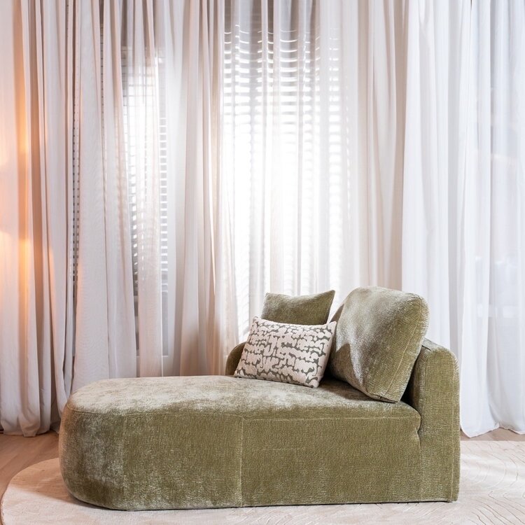 Chaise longue Vienna chenille groen links