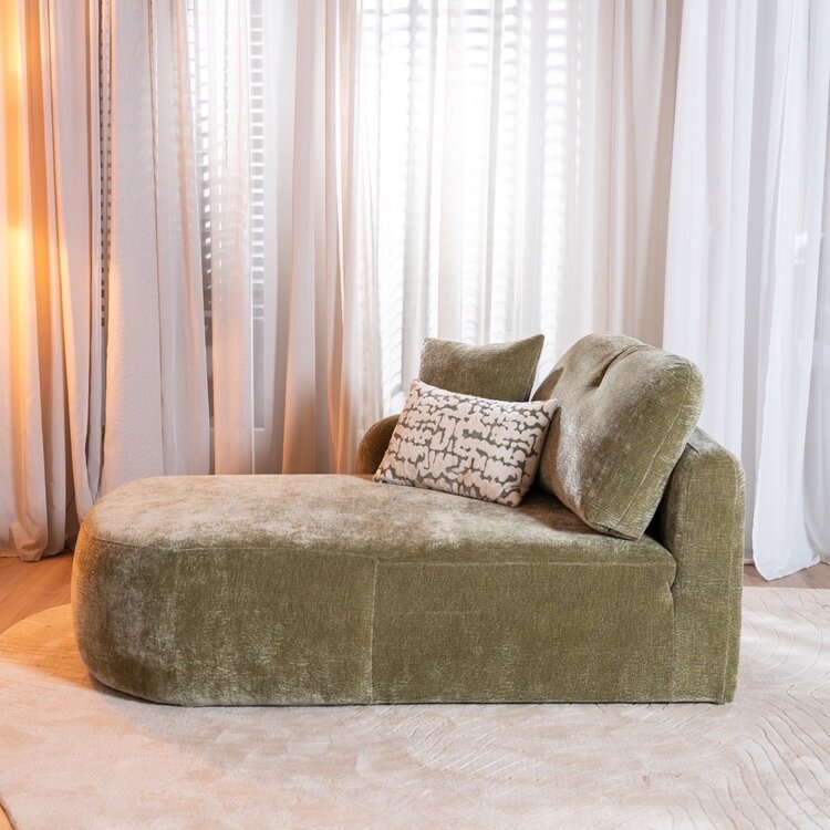 Chaise longue Vienna chenille groen links