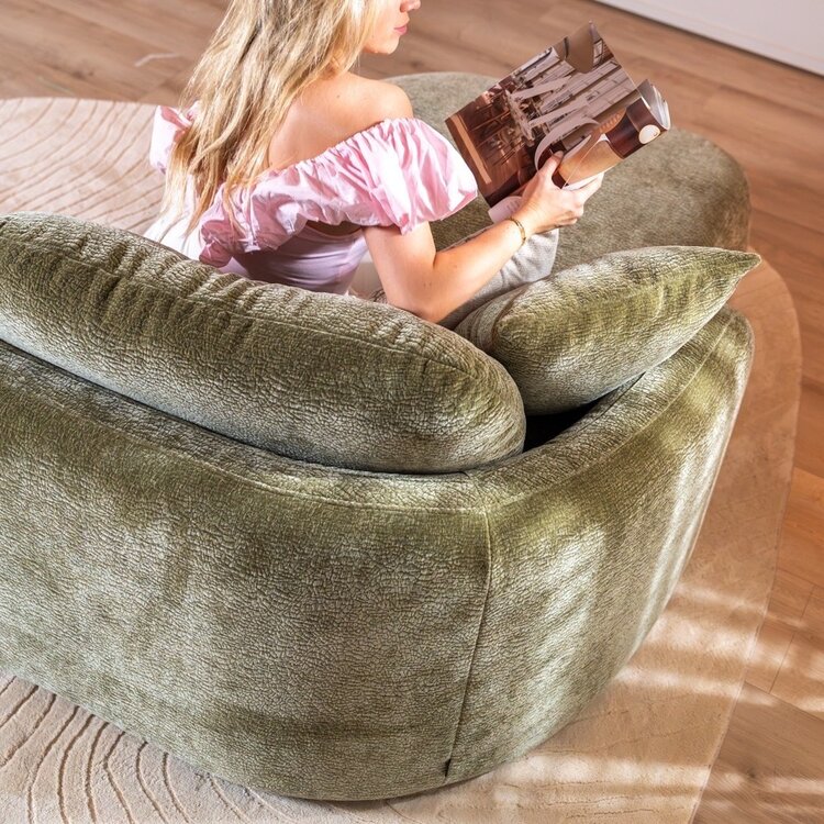 Chaise longue Vienna chenille groen links