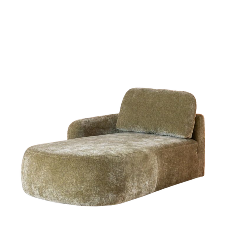 Chaise longue Vienna chenille groen links