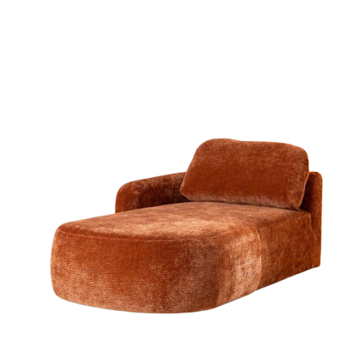 Chaise longue Vienna chenille terracotta links