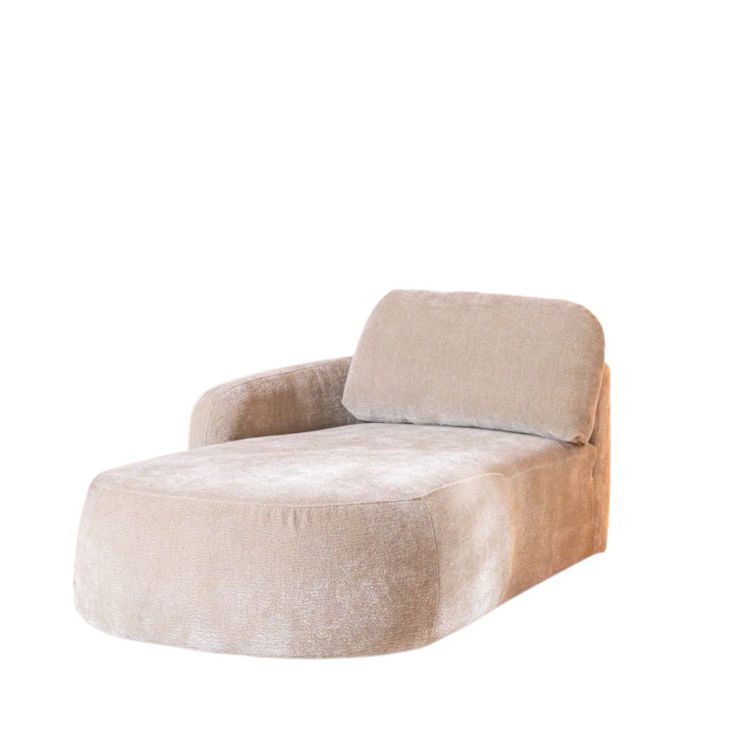 Chaise longue Vienna chenille taupe links