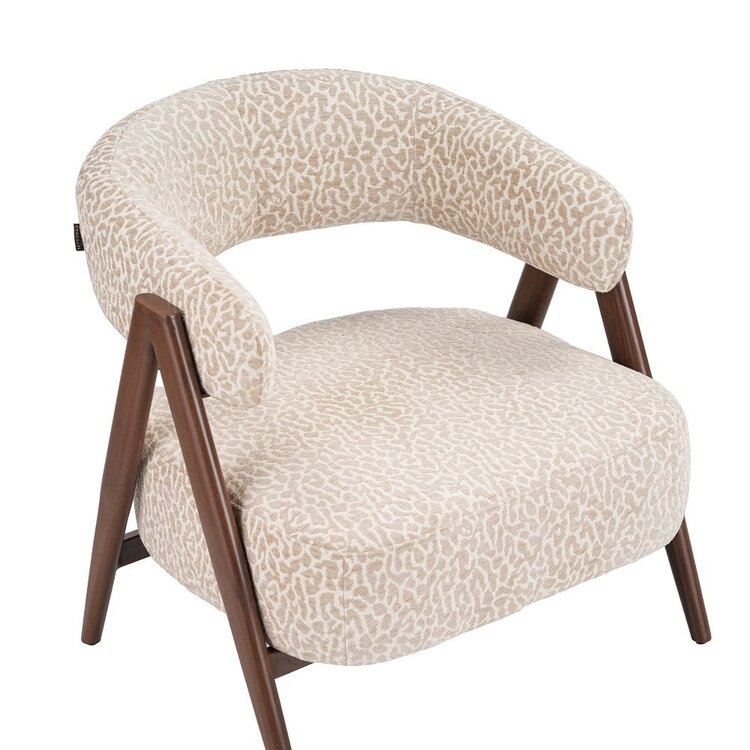 Fauteuil Yasmin leopard taupe