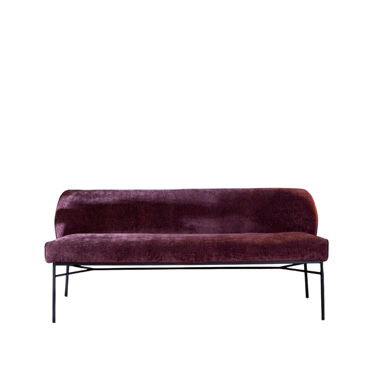 Eetkamerbank Momo chenille paars 220 cm