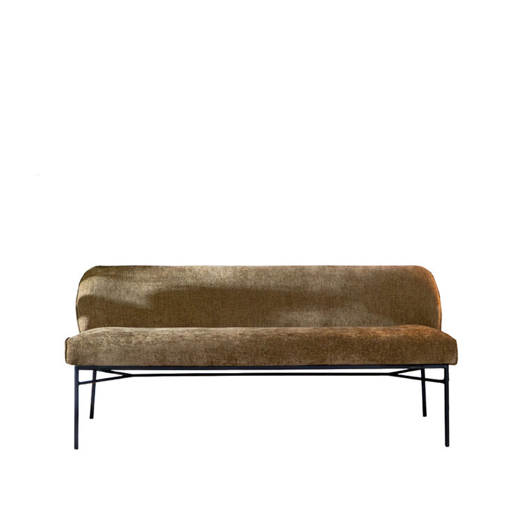 Eetkamerbank Momo chenille olijfgroen 220 cm