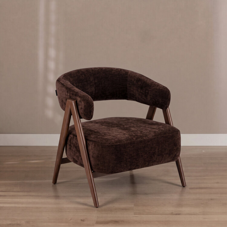 Fauteuil Yasmin velvet bruin